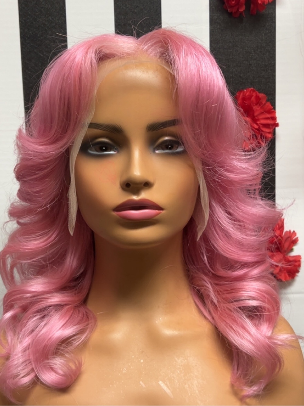 Pink Lace frontal short blonde wig
13/6